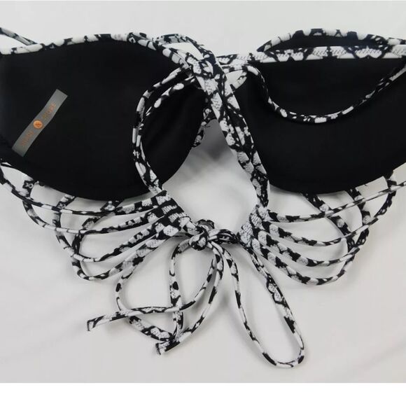 Shade & Shore Black White Strappy Criss Cross - Picture 3 of 4